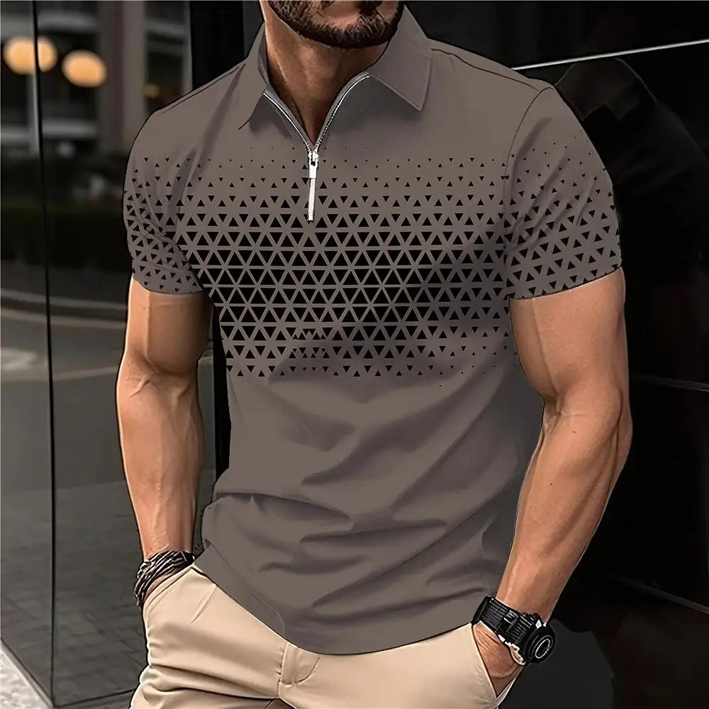 Summer T Shirts for Men Short Sleeve Men's Clothing Collar 3D Printing mon