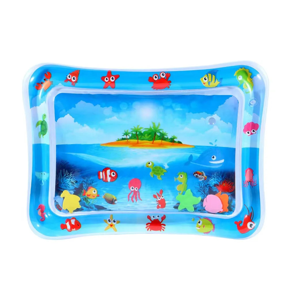 Infinno Aufblasbare Tummy Time Matte, Premium Baby-Spielmatte, Aufblasbares Wasserkissen, Interaktives Babyspielzeug für die sensorische Entwicklung
