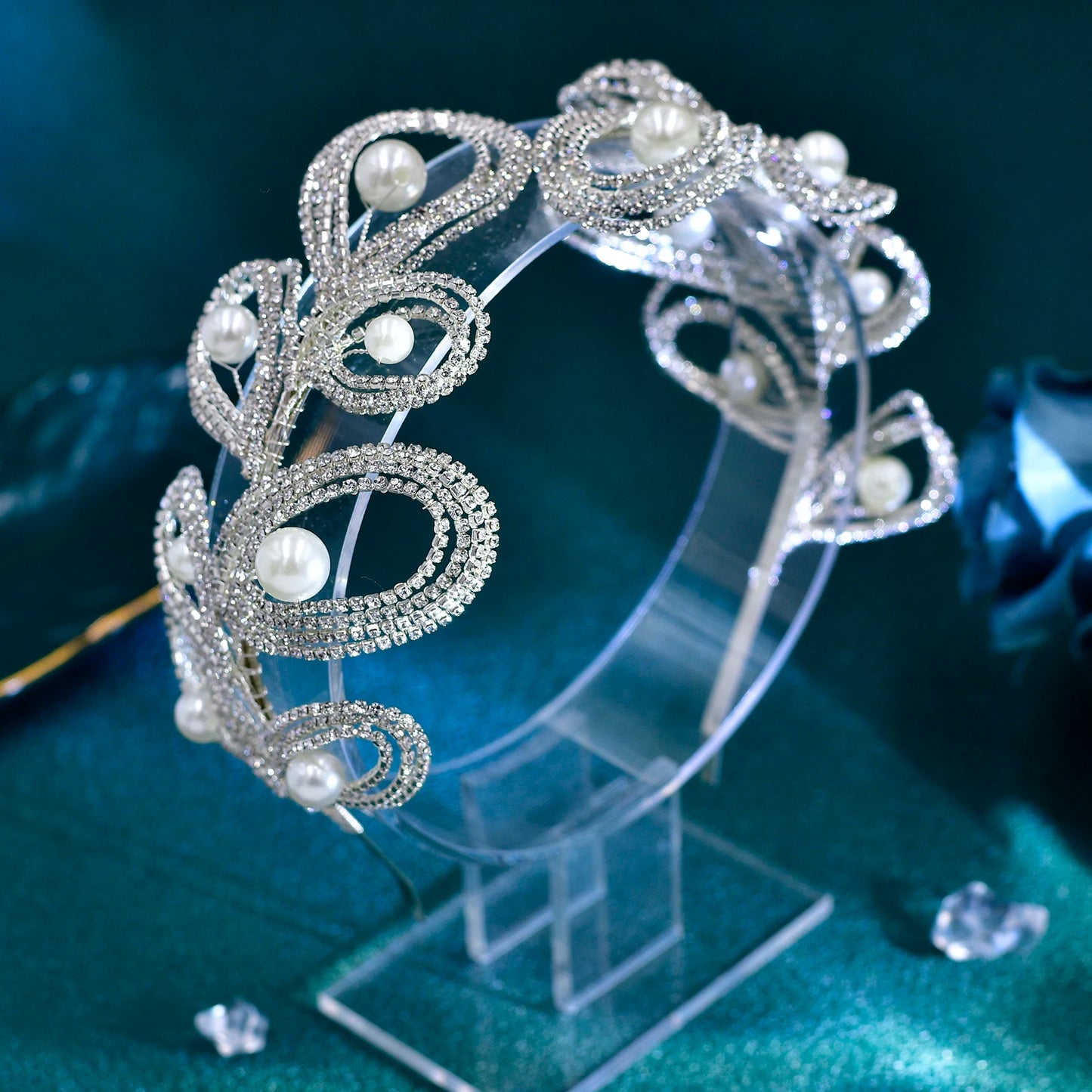 Wedding Hair Handmade Bride Rhinestone Headband Crown Tiaras Fashion Women Accessories Elegant Women Party Headdress HP649