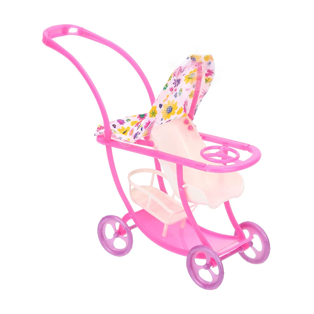Baby Stroller Realistic Model Toy for Dolls Toddler Plastic Tabletop Decor