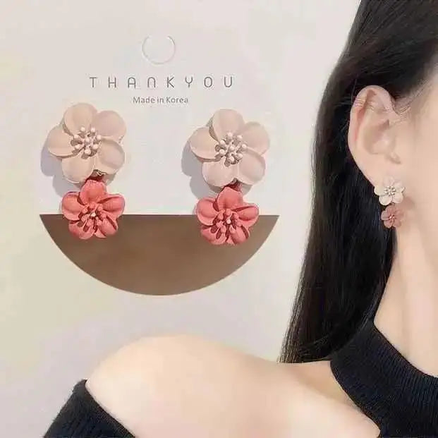 925 Silver Needle Korean Fashion Crystal Heart Earrings For Women Jewelry 2024 Trending Women's Red White Pearl Drop Earrings
