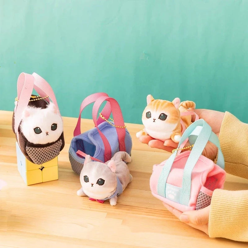 Creative Cartoon Mofusand Plush Shark Keychain Japanese Style Cute Cat Backpack Drawstring Decoration Accessories Pendant Gift