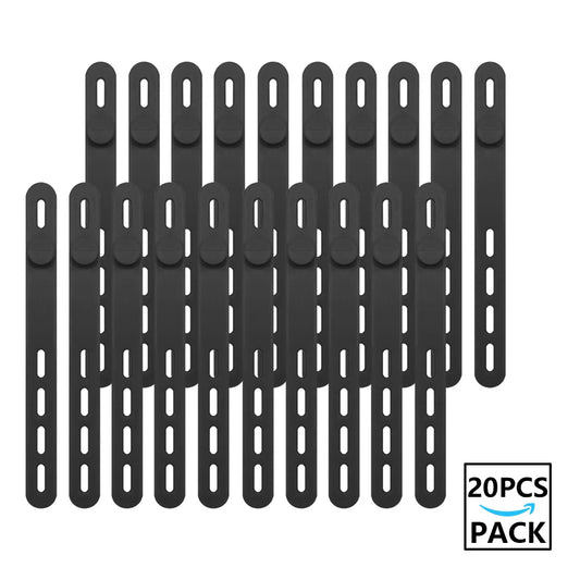 20 قطعة من أربطة الكابلات المصنوعة من السيليكون بألوان متنوعة، قابلة لإعادة الاستخدام، منظم كابلات عالي التحمل لإدارة ربط الأسلاك وأشرطة الكابلات