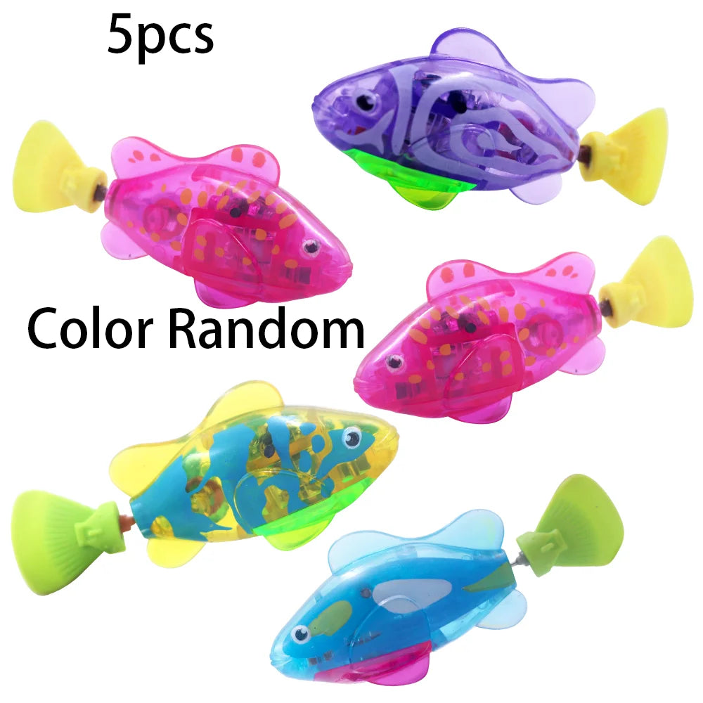Baby Shower Luminous Induction Electric Fish Playing in Water Toy, Simulated Electronic Fish for Luminous Swimming