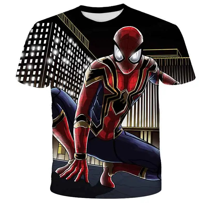 Kinder-T-Shirt Captain America, klassisches Superhelden-Spiderman-T-Shirt für Jungen, schnelltrocknende Kleidung, kurzärmeliges Herren-Top