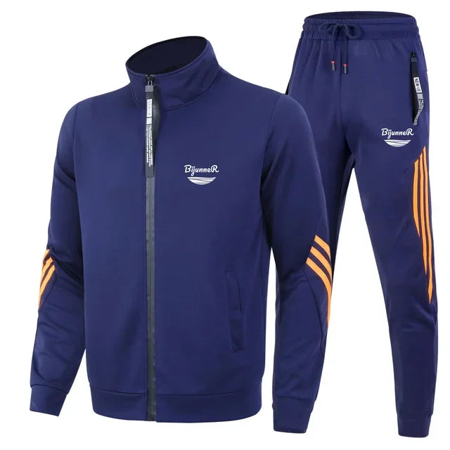High Quality Running cardigan slim-fit Sweatshirt+Sweatpants 2 Piece Sets Outdoor Sports Casual Sportswear Brand Spring Autumn