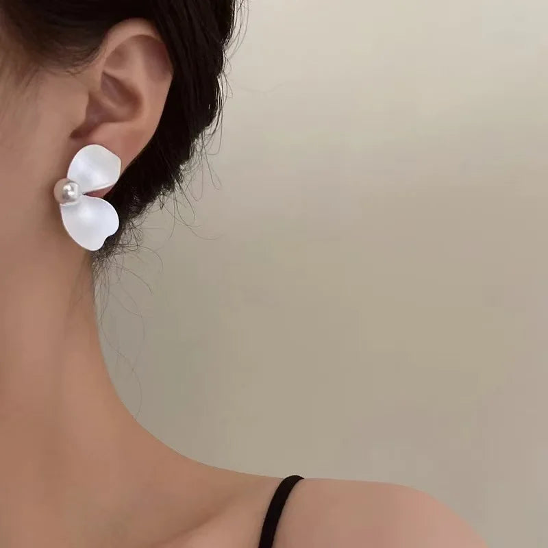 925 Sterling Silver Pearl Butterfly Shape Earrings Fashion Charm Simple Style Earrings Birthday Gift Women's Fine Jewelry