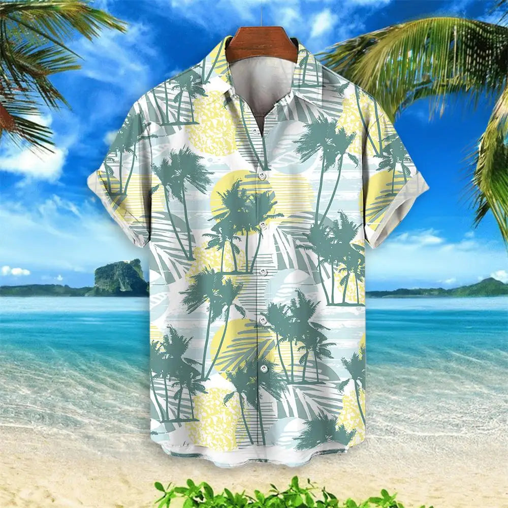 Summer Men Hawaiian Shirt 3d Plant Shirt For Men mon