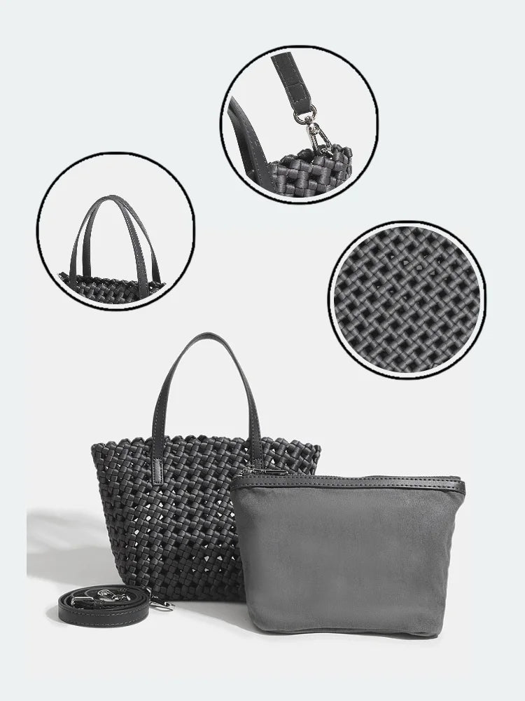 Woven Bag for Women Tote Bag Large Summer Beach Travel Handbag and Purse Retro Handmade Shoulder Bag Woven Bucket bag