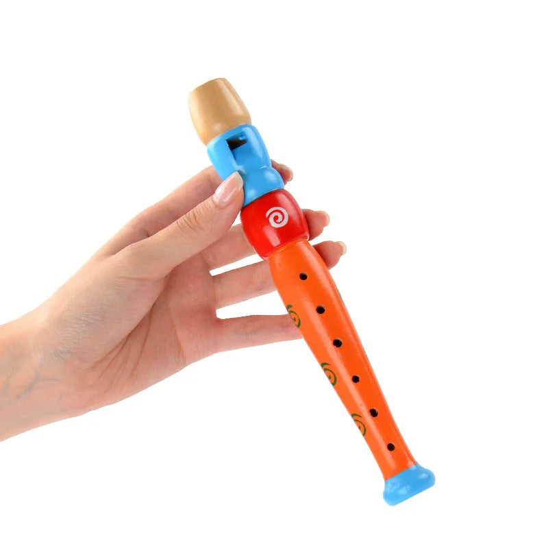 1Pc Holz Cartoon Flöte Kinder Klarinette 6-Loch Piccolo Baby Spielzeug Musikinstrument Spielzeug Frühen Bildung Aufklärung TMZ