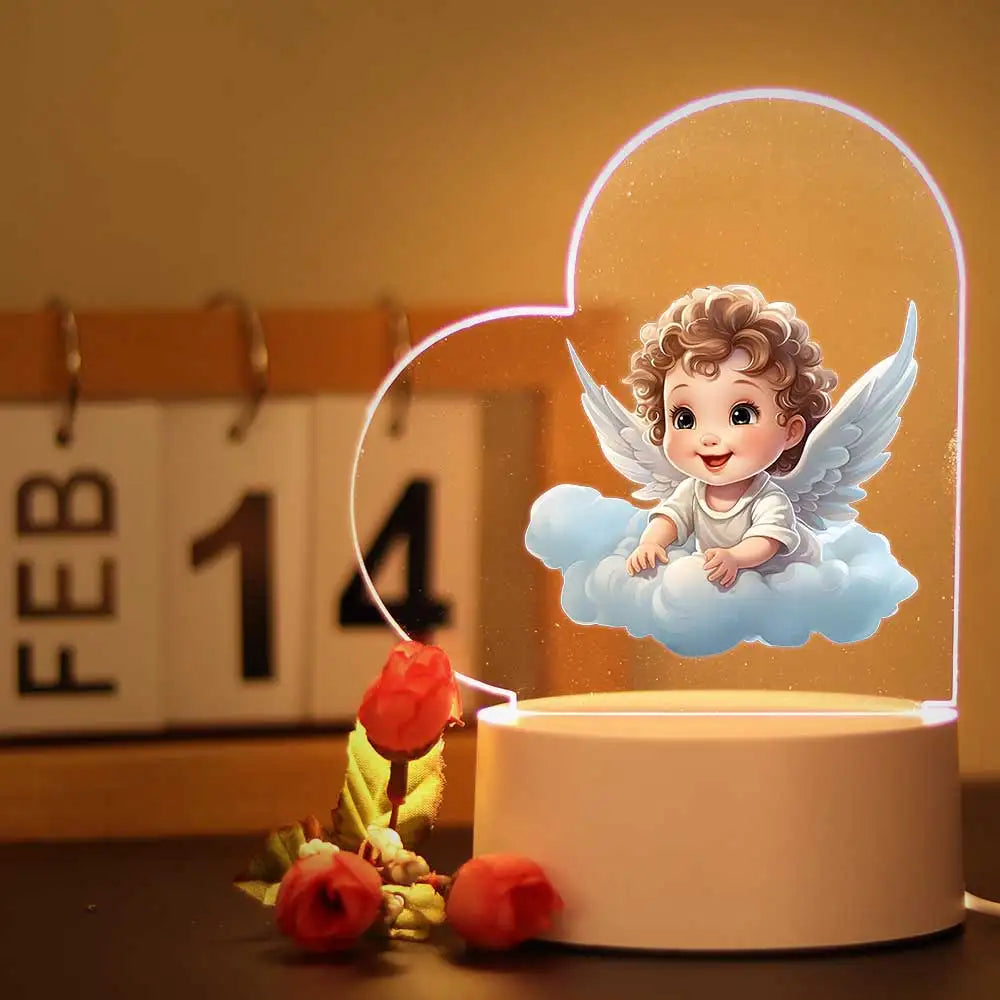 3d Illusion cupid Light Valentine’s Day sends girlfriend Night Lamp for Bedroom Decor the Lovers Gift Cartoon Bear Lamps
