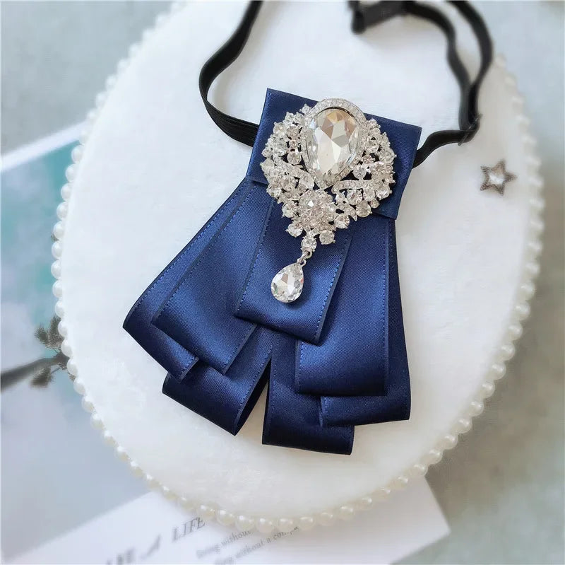 Men's Wedding Bow Ties Women's Accessories British Korean Business Banquet Formal Dress Shirt Rhinestone Ribbon Bow-tie Gifts mon
