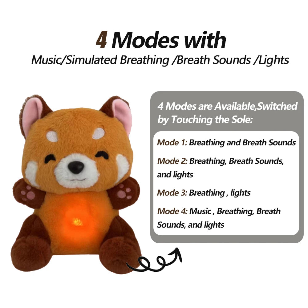 Atmender Bär, Baby-Capybara-Otter, Plüschpuppe, Spielzeug, Baby, Kinder, beruhigende Musik, Baby, Schlafbegleiter, Ton und Licht, Puppenspielzeug, Geschenk