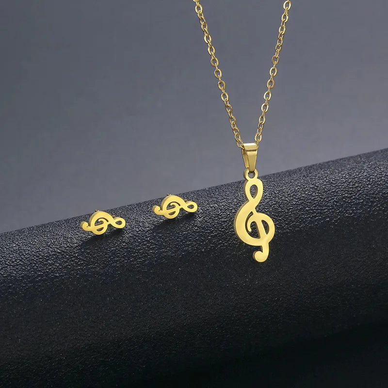 10 PiecesHip Hop Personalized Accessories Stainless Steel Necklace Fashion Jewelry Set for Women Smooth Geometric Design