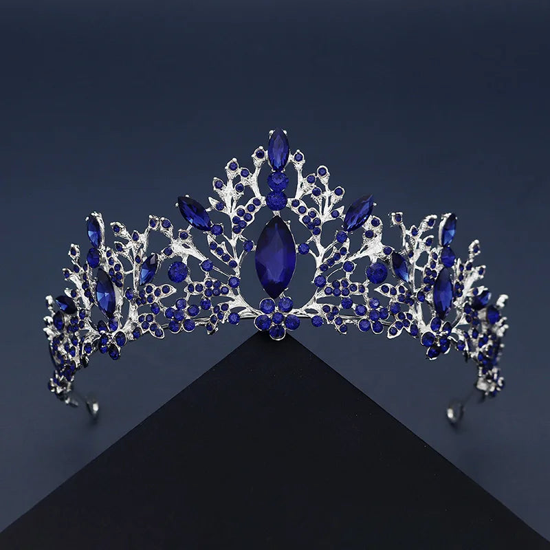 Elegant Rhinestone Bridal Crown Hair Jewelry Pink Crystal Crown Diadem Hair Accessories Headpieces Head Jewelry Wedding Tiara