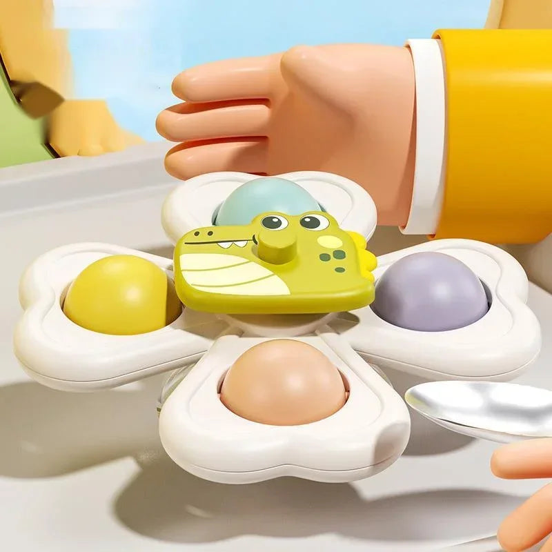3 STÜCKE Saugnapf Spinner Spielzeug Baby Bad Lustiges Spiel Lernspielzeug Für Kinder Mädchen Jungen Säugling Sensorischen Stressabbau Geschenk