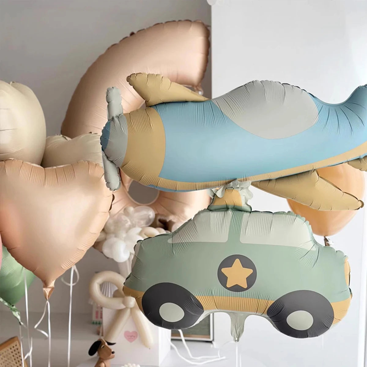 Cartoon Matte Bär Regenbogen Flugzeug Auto Folienballons Happy Birthday Party Dekorationen Kinder Mädchen Junge Baby Shower Spielzeug Zubehör