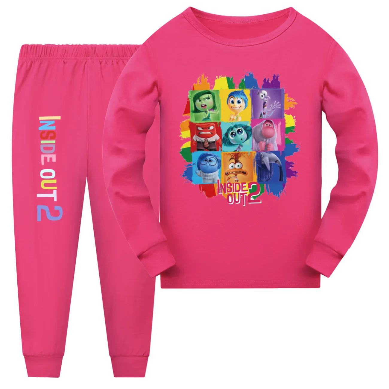 Inside Out 2 Clothes Children Pijama Set Baby Girls Long Sleeve Pajama Sets Toddler Boys Nightwear Kids Cute JOY SADNESS Pyjamas