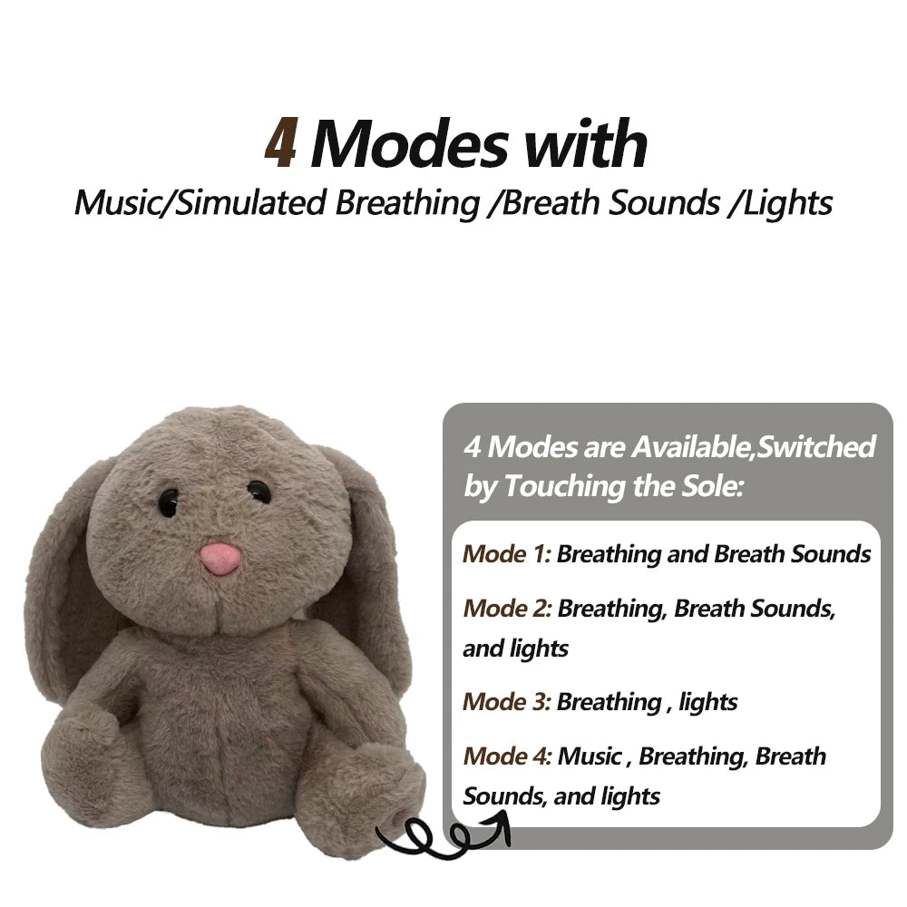 Atmender Bär, Baby-Capybara-Otter, Plüschpuppe, Spielzeug, Baby, Kinder, beruhigende Musik, Baby, Schlafbegleiter, Ton und Licht, Puppenspielzeug, Geschenk