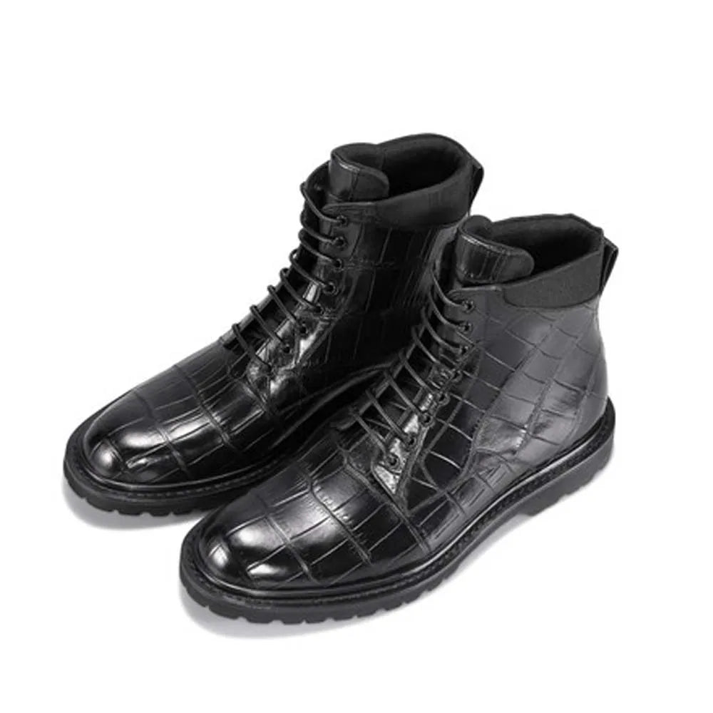 KEXIMA cestbeau new arrival crocodile leather Men crocodile boots crocodile tooling high help male shoes