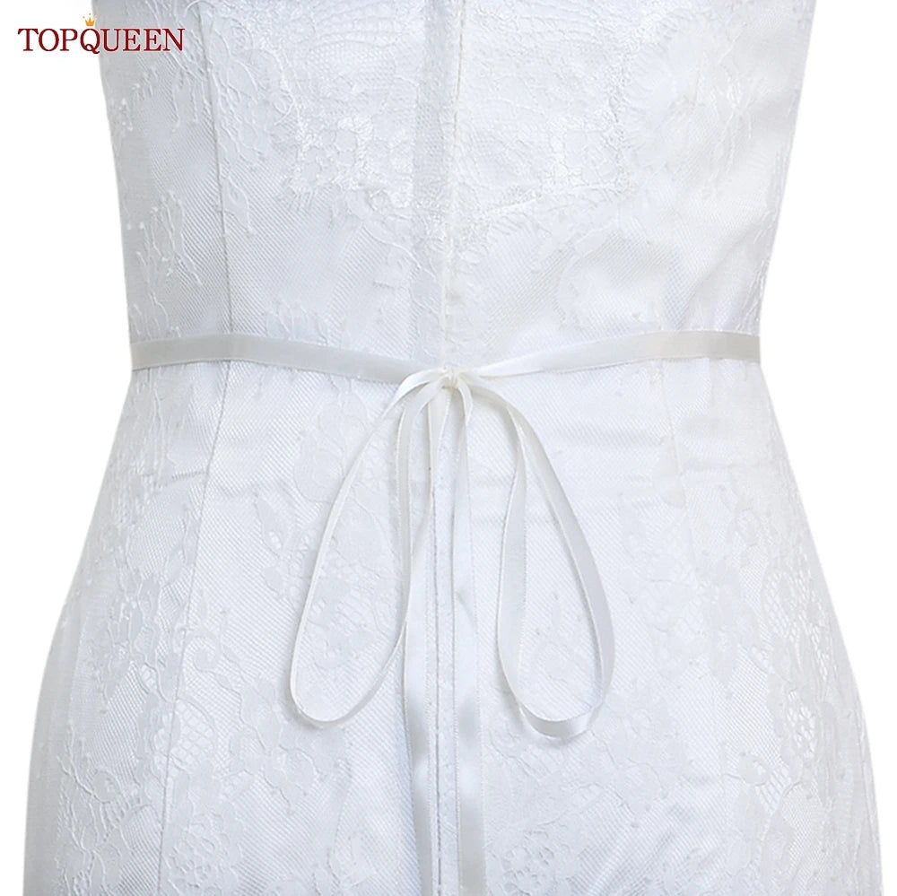 TOPQUEEN Wholesale Wedding Accessories Silver Rhinestone Bridal Thin Belt Formal Dress Waist Decoration Bridesmaid Belt S386