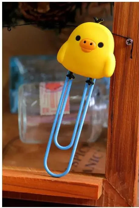 Cartoon PVC Soft Bookmarks Metal Book Clip Large Paper Clips Student Page Bookmark Clip