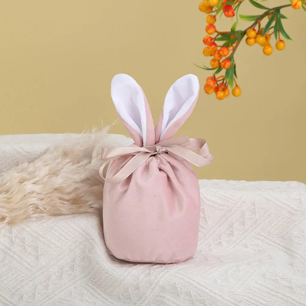 Easter Bunny Rabbit Bags Ears Velvet Bag Gift Bag Candy Packaging Box Wedding Party 2025 Easter Decoration