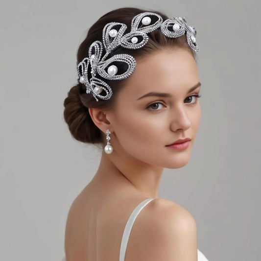 Wedding Hair Handmade Bride Rhinestone Headband Crown Tiaras Fashion Women Accessories Elegant Women Party Headdress HP649