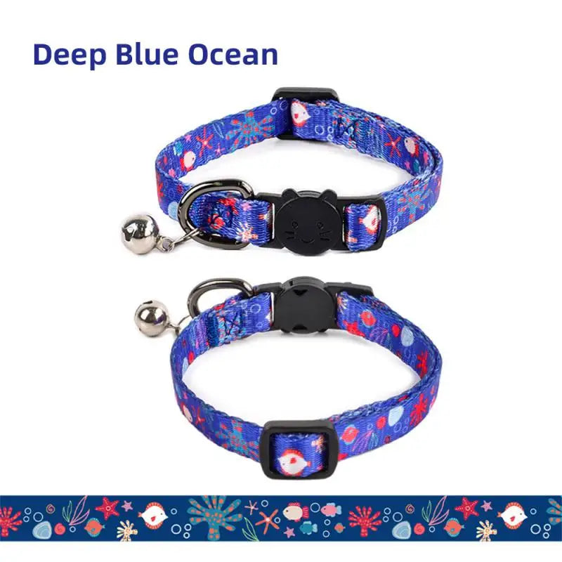 Cat Collar Adjustable with bells Ins Design Comfortable Safety Buckle Anti-choking fashion Ethnic Jacquard Cat Pet Supplies