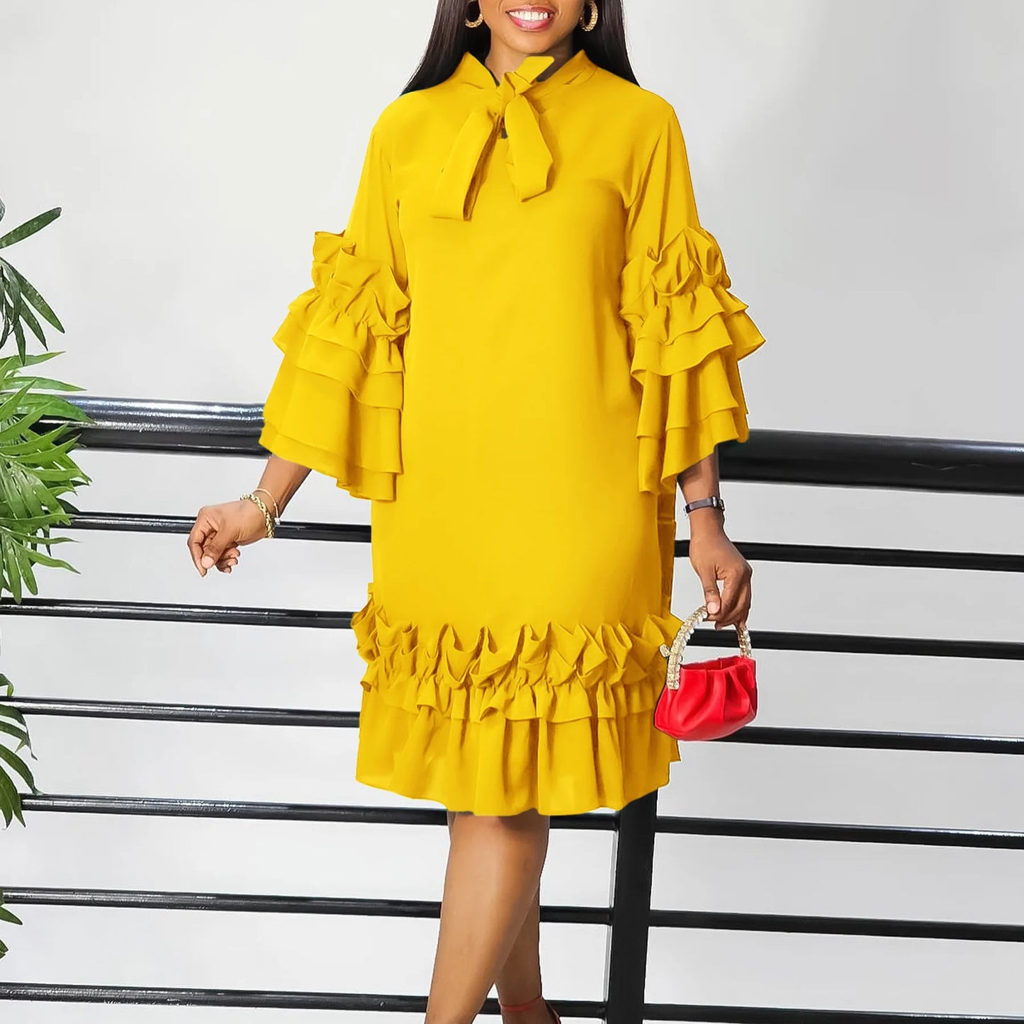 FairyShely 2025 Spring Solid Plus Size Club Loose Dress Women Long Sleeve Large Big Dresses Slim Verge Party Tight Curvy Dress