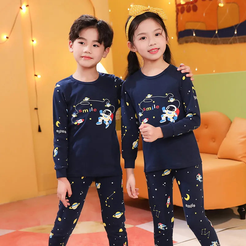 Autumn Winter Baby Girl Clothes Pajamas Sets Boys Pyjamas Kids Homewear Cotton Nightwear Children's Indoor Clothing Pijamas Suit