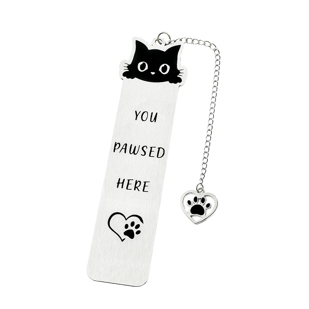 Cute Cat Bookmarks Metal Black Bookmarks Reading Marks Book Lovers Collections School Supplies Gifts for Friends and Teachers