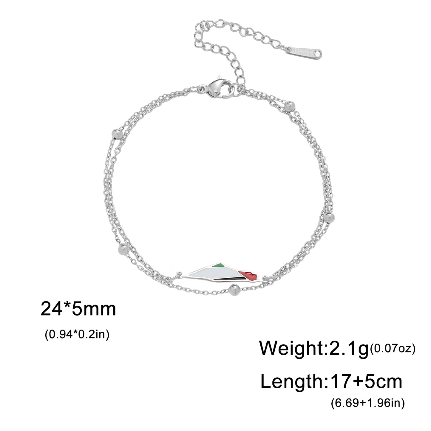 Palestine Flag Braided Rope Bracelets for Women Men Red Black White Green Natural Stone Beads Bracelet Jewelry Gift Wholesale