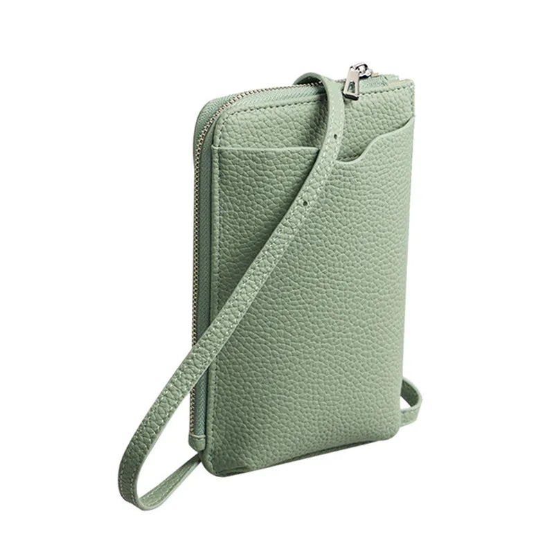 Fashion Genuine Leather Phone Crossbody Bag Women Mini PU Leather Shoulder Messenger Bag 2025 New Ladies Luxury Phone Purse