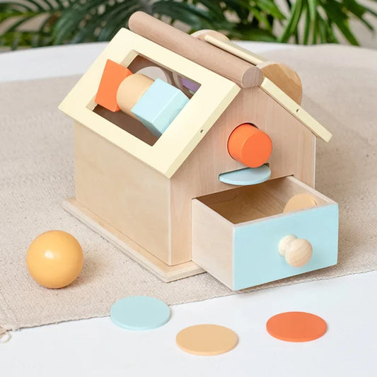 Montessori Educational Wooden Toys Tiny House Dollhouse Accessories Puzzle Sensory Math Toy Toddler Toys Baby Busy Board Games