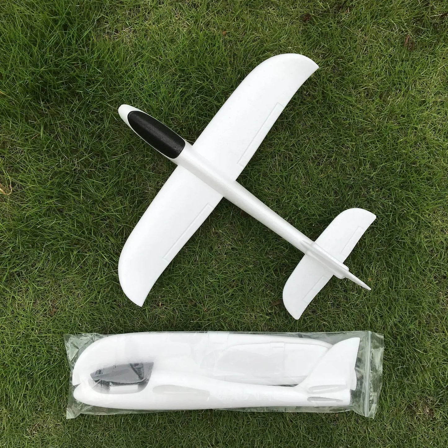 Reinweiß 49 cm großes Schaumflugzeug Segelflugzeug Modell Handwurf Flugzeug Outdoor Kinderspielzeug Flugzeug Kinder Geburtstag & Party Kreativ
