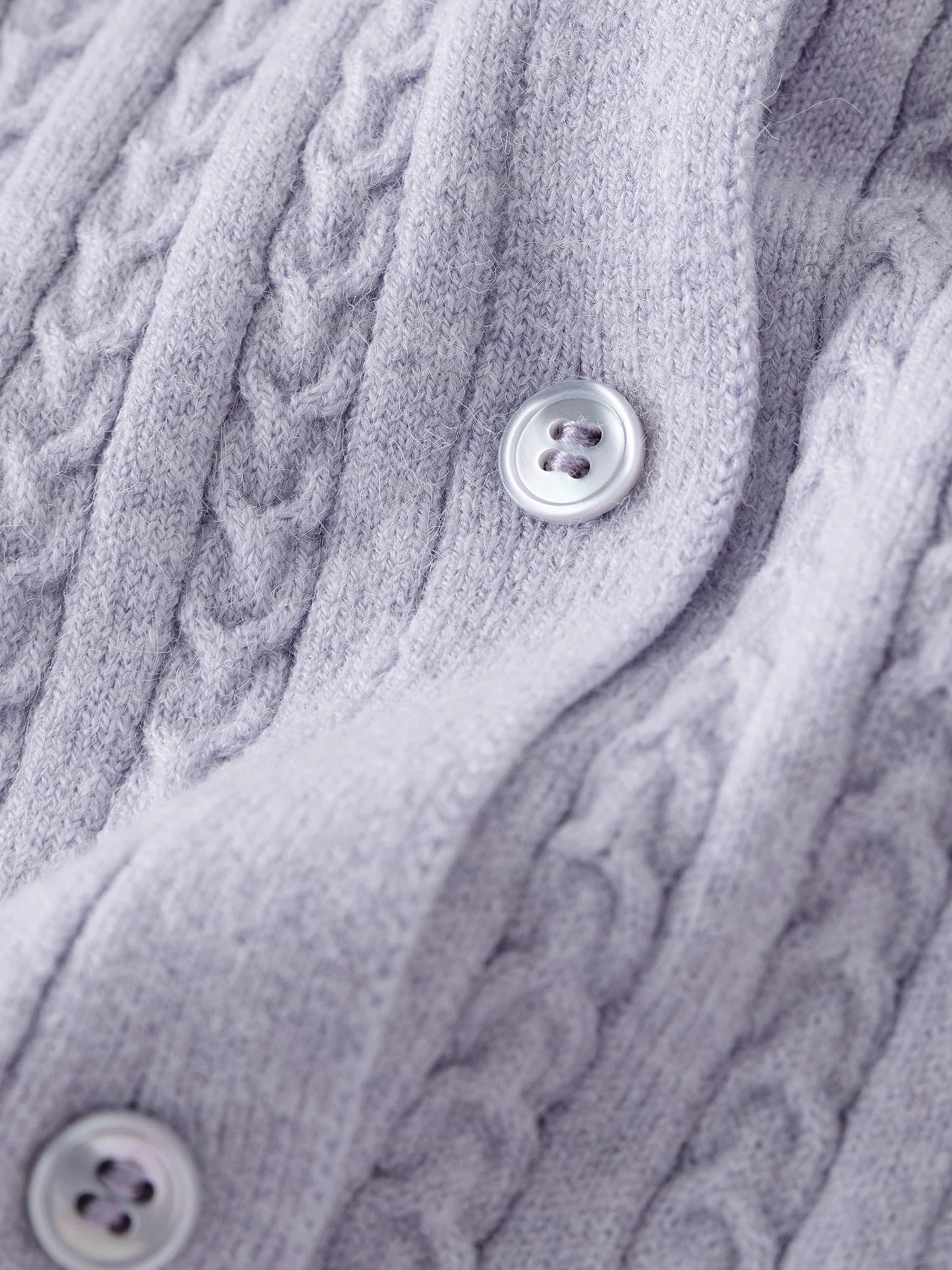 ZIQIAO Petite Purple Twisted Flower Round Neck Knitted Cardigan Women's 2024 Spring Autumn New Style Slimming and High-end Top