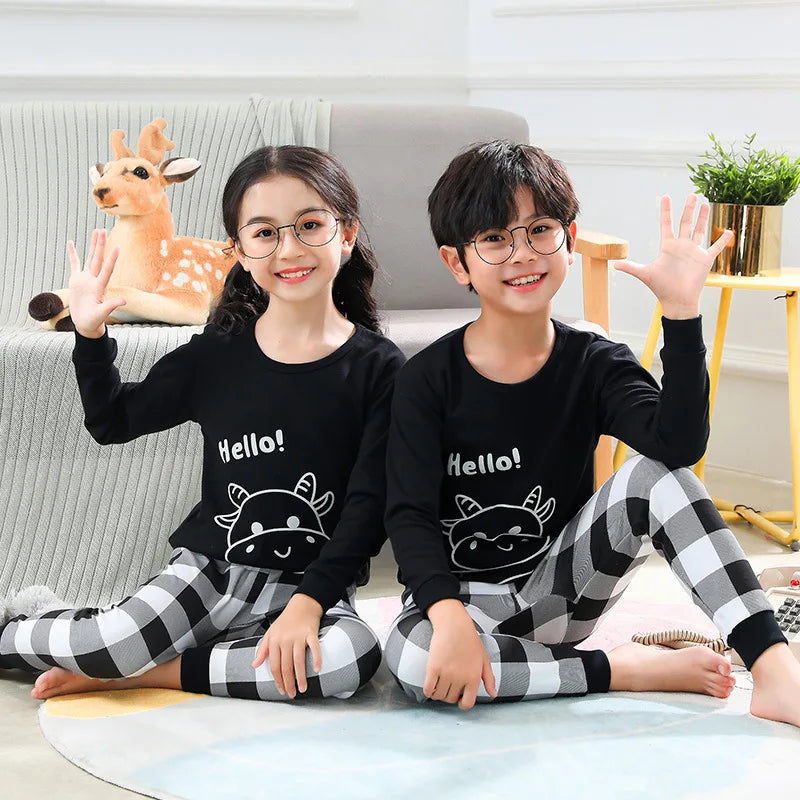 Autumn Winter Baby Girl Clothes Pajamas Sets Boys Pyjamas Kids Homewear Cotton Nightwear Children's Indoor Clothing Pijamas Suit