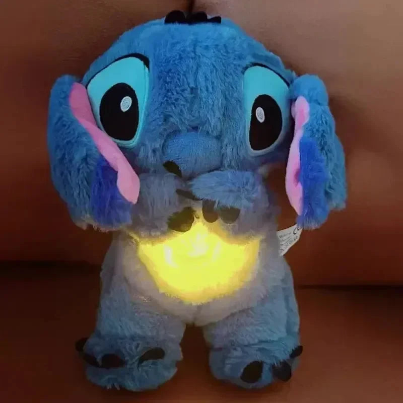 Stitch Plüschpuppe, Atmendes Licht, Kind beruhigt Spielzeug, Rosa Engel, Anime, süßes Baby, Musiklicht, Schlafspielzeug, Kind, Weihnachts- und Geburtstagsgeschenk