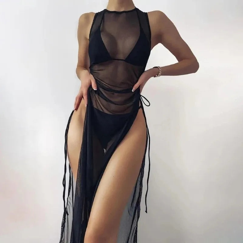 3PCS Beach Dress Bikini Set Pad Swimwear for women