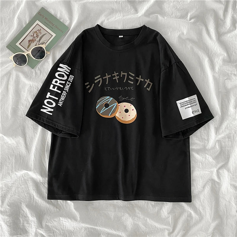 preppy style women Two Piece Set Outfit summer short Sleeve letters Tops & dress suits casual loose t-shirts + skrit woman sets