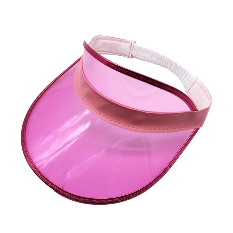 Summer Outdoor Golf Cap for Men Women Shade Transparent UV-Resistant Soft Plastic Yellow Color Adjustable Beach Sun Cap Visor
