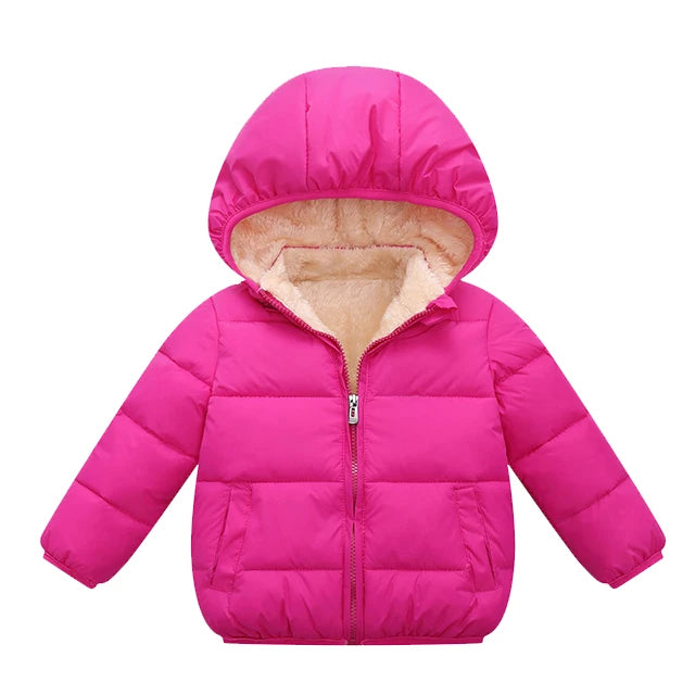 Baby Kinder Mäntel Winter Dicke Jacken Für Jungen Warme Plüsch Verdicken Oberbekleidung Für Mädchen Fell Kapuze Jacke Kinder Kleidung Schneeanzug