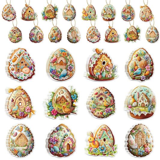 12pcs Door Hanging Easter Egg Easter Egg Pendant Set for Festive Decorations Home Atmosphere Props Fine Workmanship Reusable