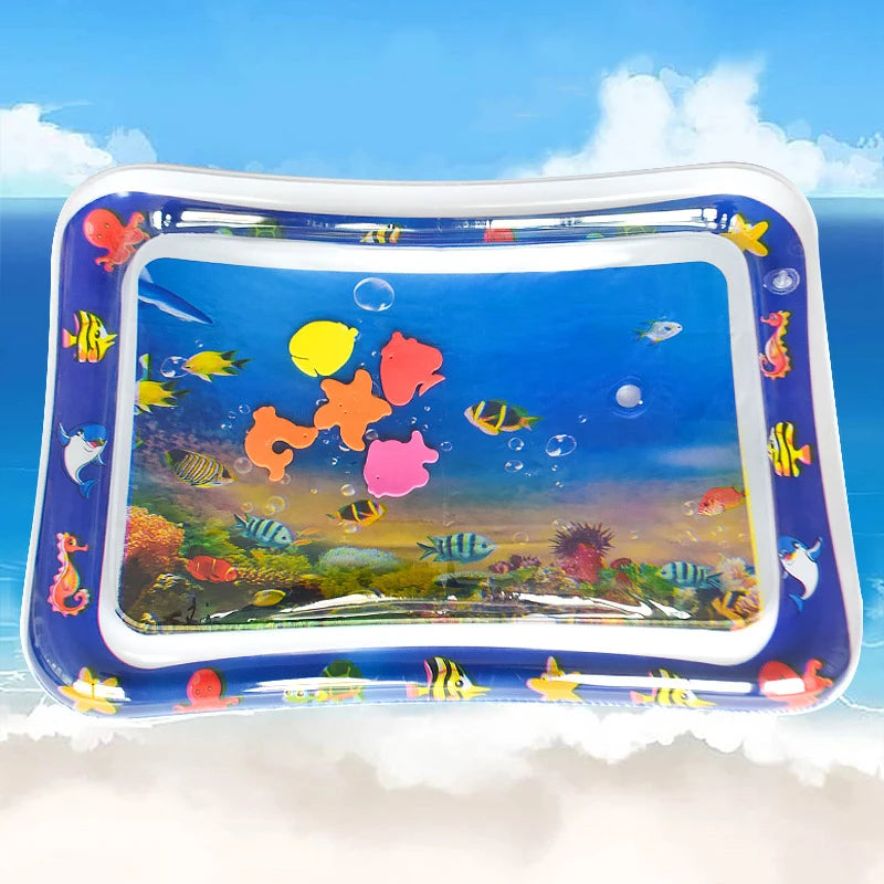 Infinno Aufblasbare Tummy Time Matte, Premium Baby-Spielmatte, Aufblasbares Wasserkissen, Interaktives Babyspielzeug für die sensorische Entwicklung