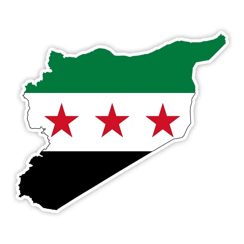 Flag Map Of Syria Party Car Sticker Waterproof Vinyl Car Accessory Decor Pegatina Para Coche Decals Silicone Bracelet Party Gift