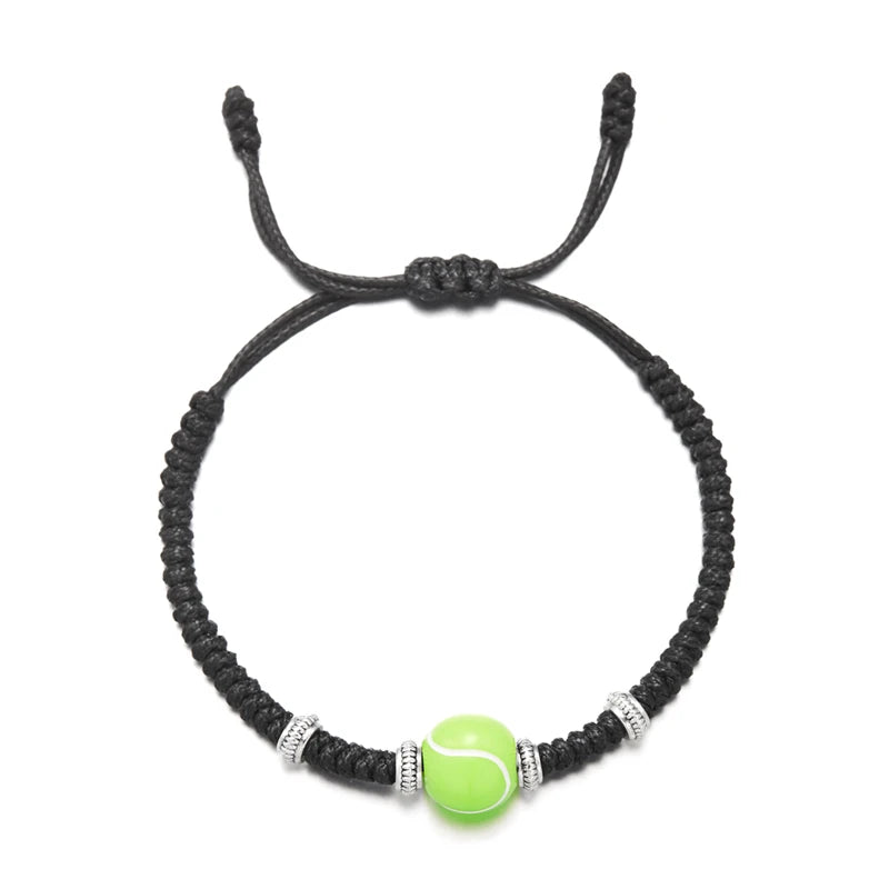 Newest Football Volleyball Basketball Baseball Bracelet For Women Woven Rope Tennis Rugby Bracelet Boys Girls Sports Jewelry