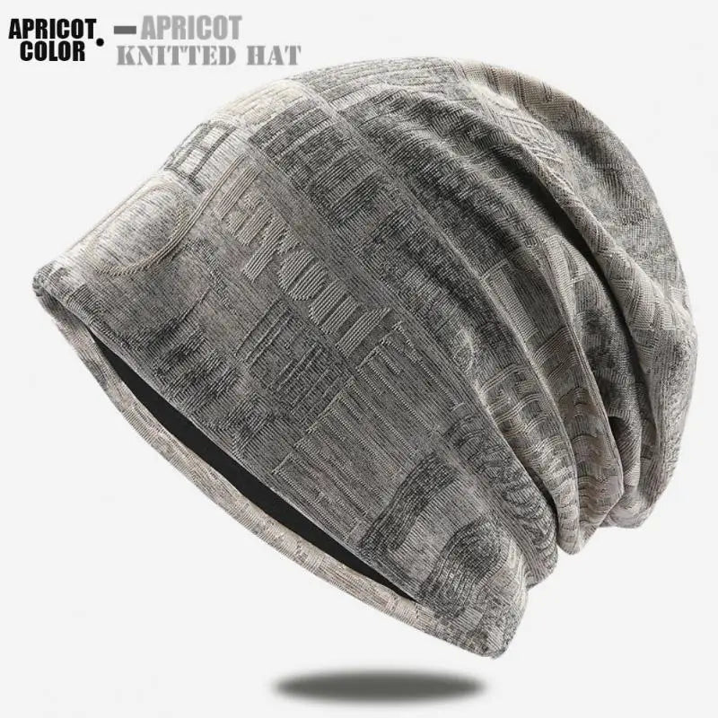 Casual Skullies Beanie Women Knitted Letters Flower Pattern Hats Men Scarf Beanie Multipurpose Outdoor Bonnet Cap Cycling Turban