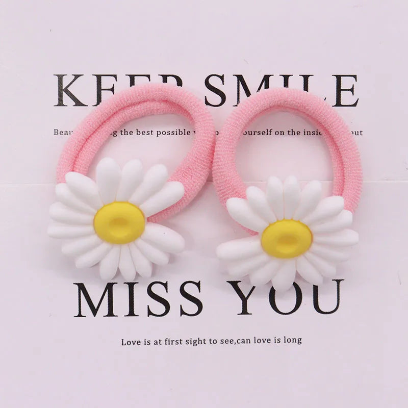 2Pcs Cute Animal Cat Hair Accessories Children Rubber Bands Scrunchies Elastic Hair Bands Girls Headband Decorations Ties Gum