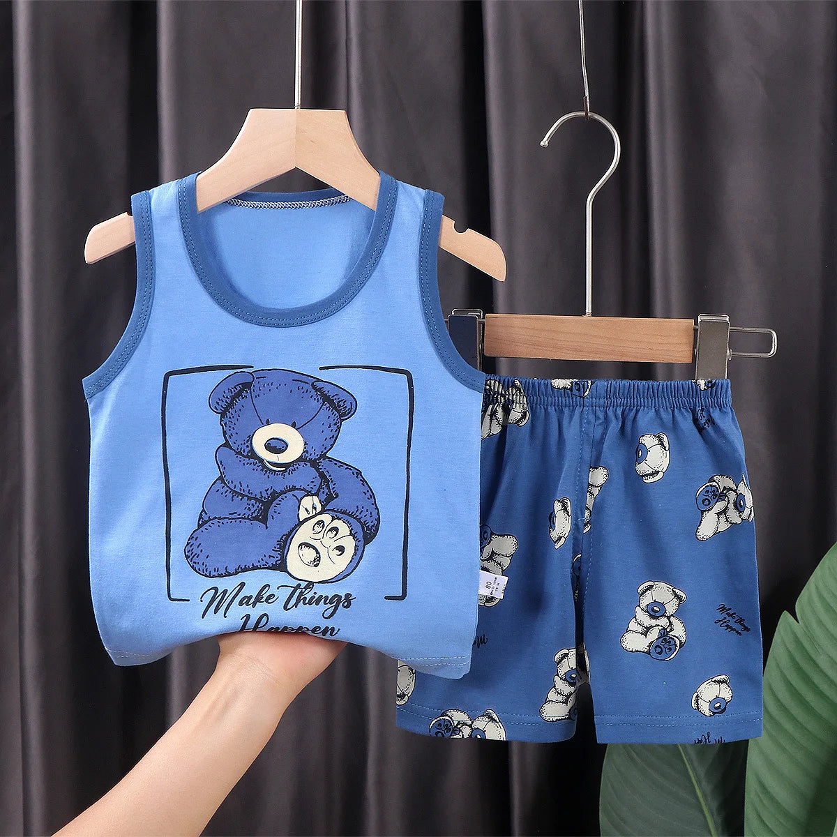 2 STÜCKE Kinder Sets Kinder Kleidung Weste Anzug Sommer Kinderkleidung baby Baumwolle T-Shirts Shorts Tank Top Jungen Mädchen Ärmellos